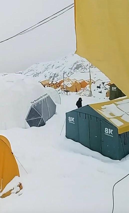 Climbers wait for fair weather as heavy snowfall blankets Manaslu